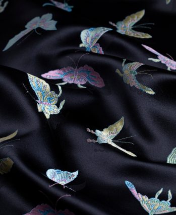Black‑Ground Hundred‑Butterfly Shu Brocade