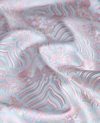 Cream-Ground Sea and Mountain Motif Shu Brocade