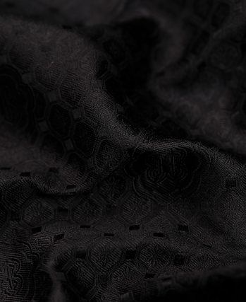 Black Shu Brocade Fabric with Four-Sided Brocade Pattern