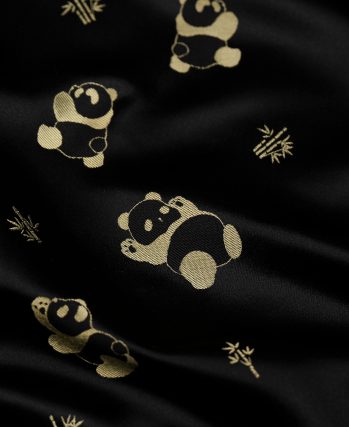 Black Shu Brocade Fabric with Playing Panpan Pattern