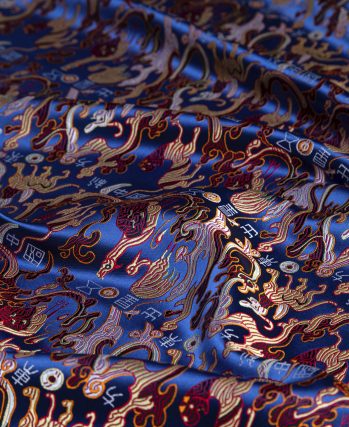 Dark Sapphire Blue “Five Stars Rise in the East” Shu Brocade